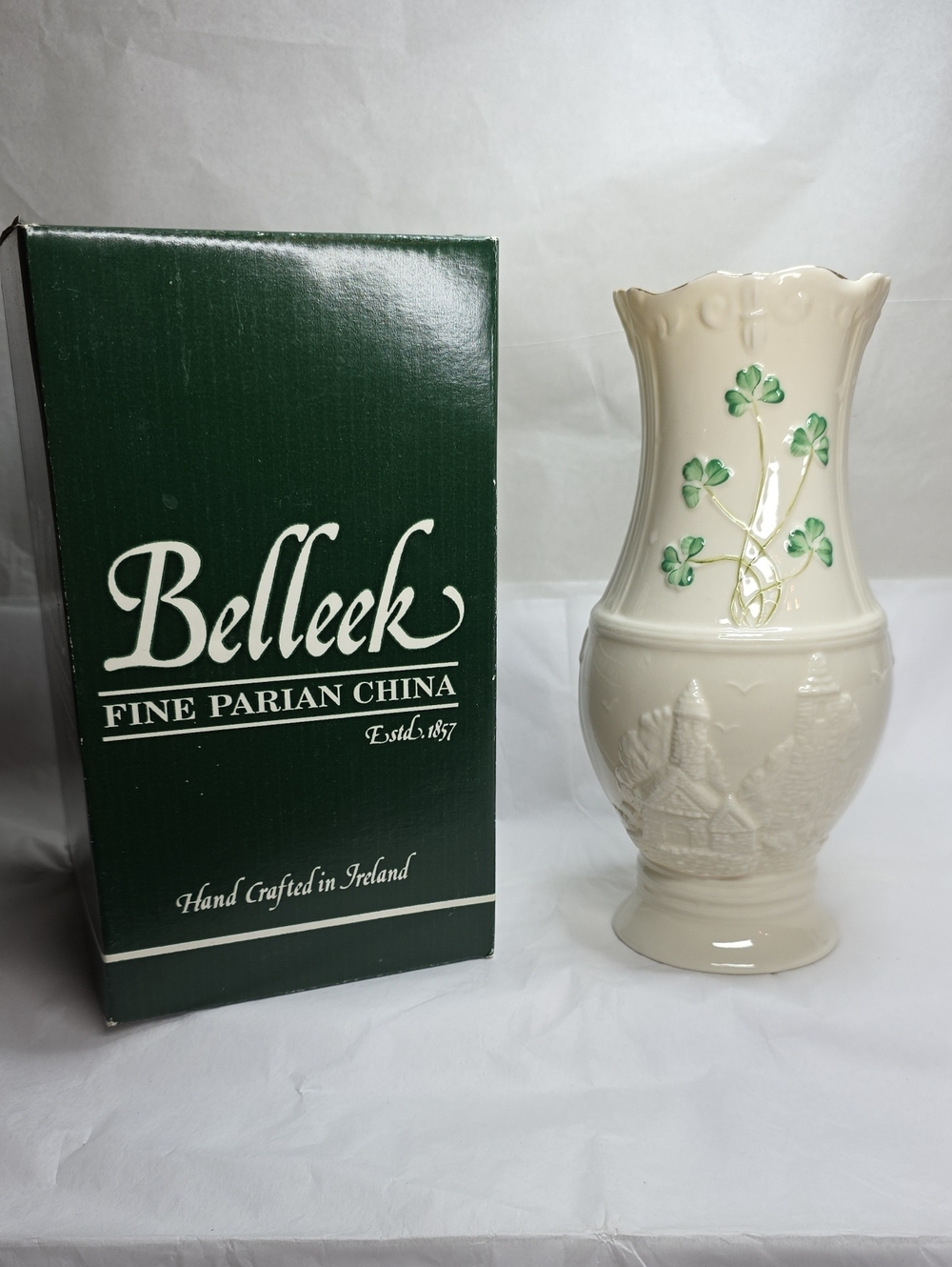 Belleek Glendalough Vase 2nd Blue Mark